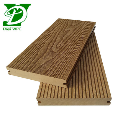 140x23mm Waterproof Composite Decking Embossed Composite Decking Untuk Ruang Luar Ruang