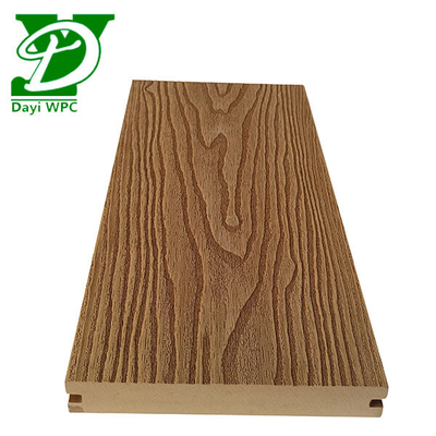 140x23mm Waterproof Composite Decking Embossed Composite Decking Untuk Ruang Luar Ruang