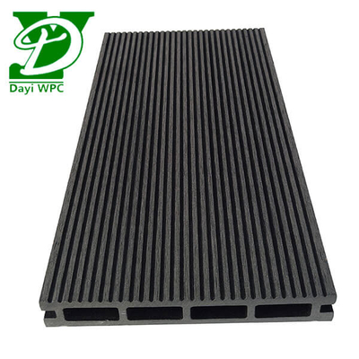 Warna Alam Kayu Plastik Komposit Decking Outdoor Kelembaban Proof