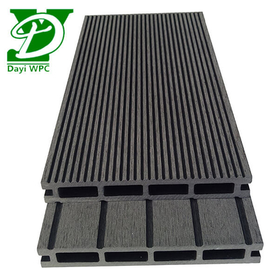 Warna Alam Kayu Plastik Komposit Decking Outdoor Kelembaban Proof