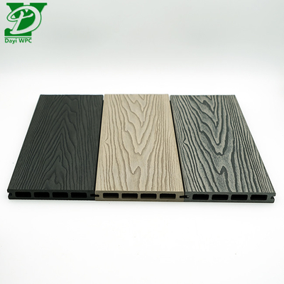 3D Deep Embossed Hollow WPC Decking Outdoor 140mx23mmx2900mm Ukuran